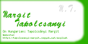 margit tapolcsanyi business card
