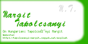 margit tapolcsanyi business card